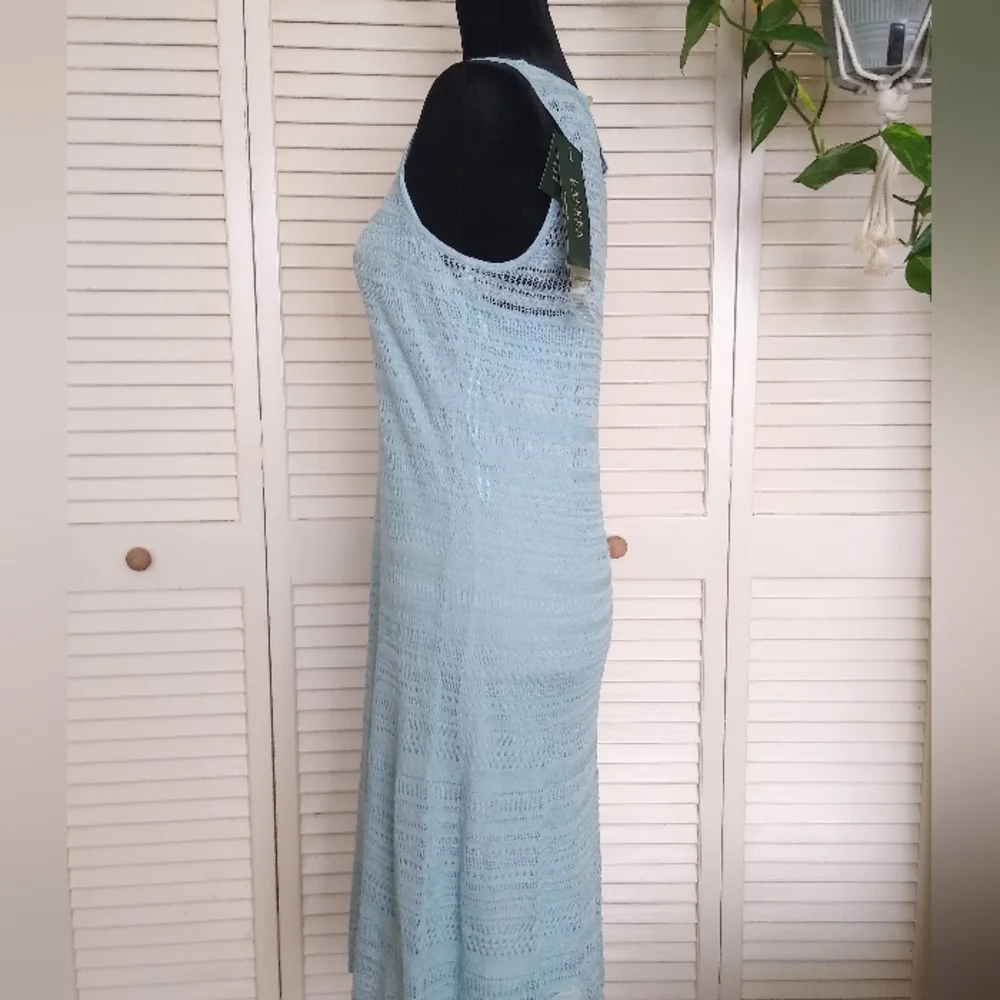 NWT Ralph Lauren Willow Blue Sleeveless Knit Midi Dress Size M MSRP $219 - Picture 5 of 12